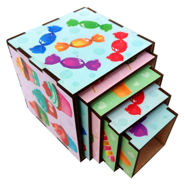 Развивающие игрушки - Пирамидка-кубики Little Panda Сладости (10-544118)#3