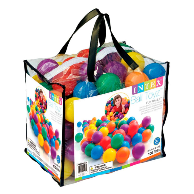 Ігрові комплекси, гойдалки, гірки - Набір для сухого басейну Intex Веселі м'ячі пластик (49600NP)#3