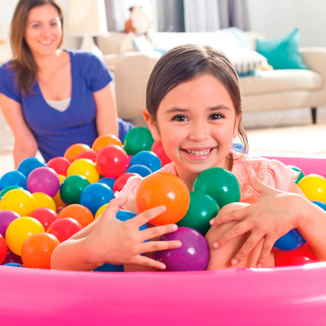 Ігрові комплекси, гойдалки, гірки - Набір для сухого басейну Intex Веселі м'ячі пластик (49600NP)#4