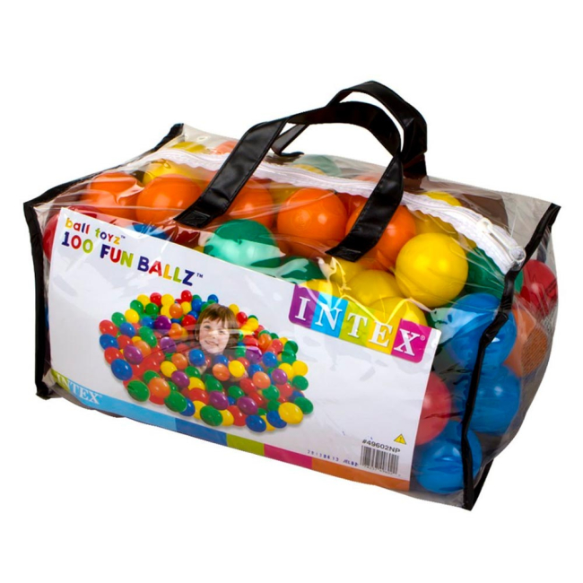 Игровые комплексы, качели, горки - Набор для сухого бассейна Intex Маленькие веселые мячи пластик (49602NP)#2