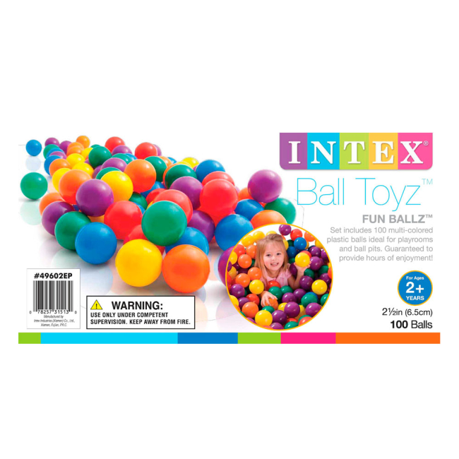 Игровые комплексы, качели, горки - Набор для сухого бассейна Intex Маленькие веселые мячи пластик (49602NP)#3