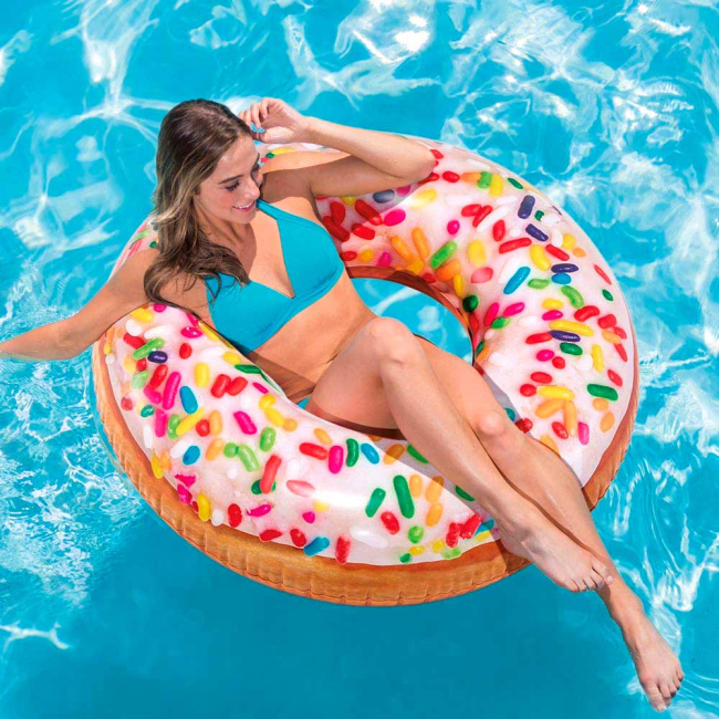 Для пляжу і плавання - Коло надувне Intex Пончик із присипкою 114 см (56263NP)#2