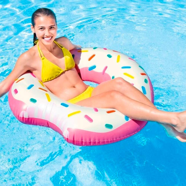 Для пляжу і плавання - Коло надувне Intex Пончик 107 см (56265NP)#3