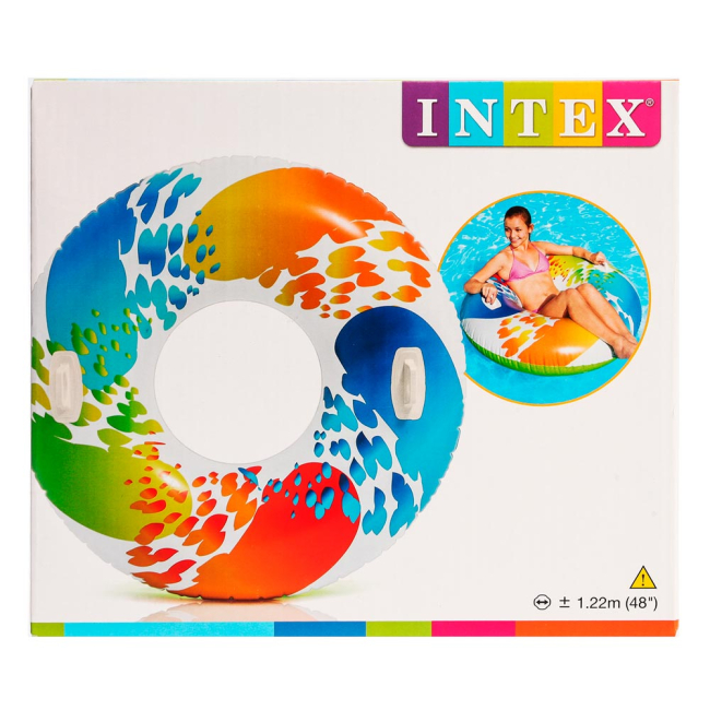 Для пляжа и плавания - Круг надувной Intex Цветной вихрь 122 см (58202EU)#3