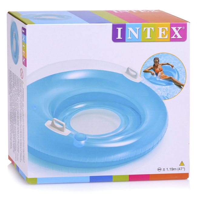 Для пляжа и плавания - Кресло надувное Intex Sit n lounge синее 119 см (58883NP/2)#2