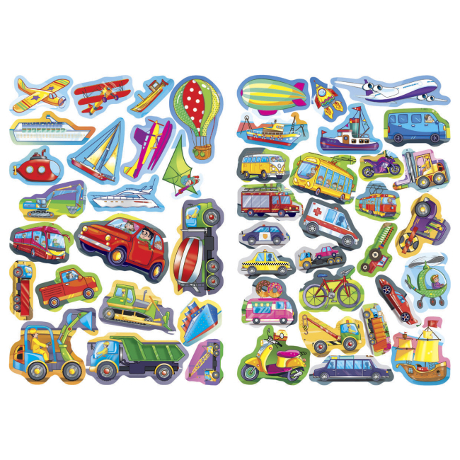 Раскраски и активитибуки (2-6 лет) - Книжка «Розвивальні наліпки Розумнi завдання Веселий транспорт» українською (9789669363343)#2