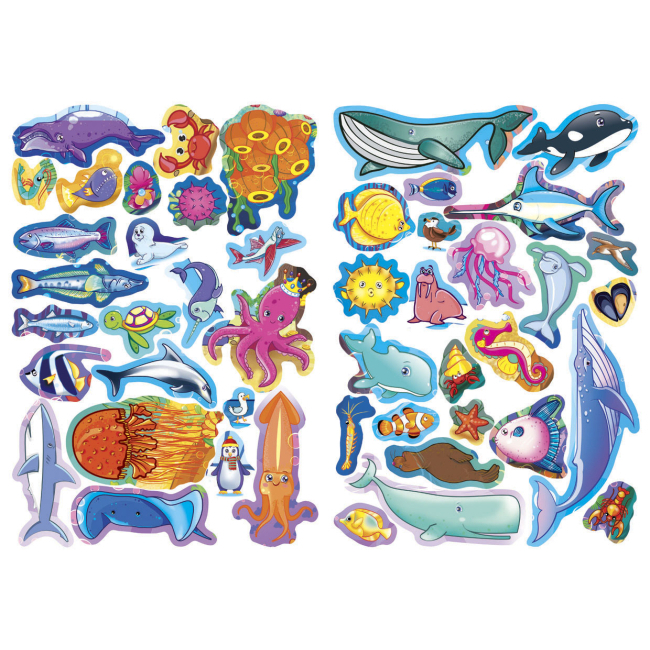 Розмальовки та актівітібуки (2-6 років) - Книжка «Розвивальні наліпки Розумнi завдання Морські мешканці» українською (9789669363503)#2