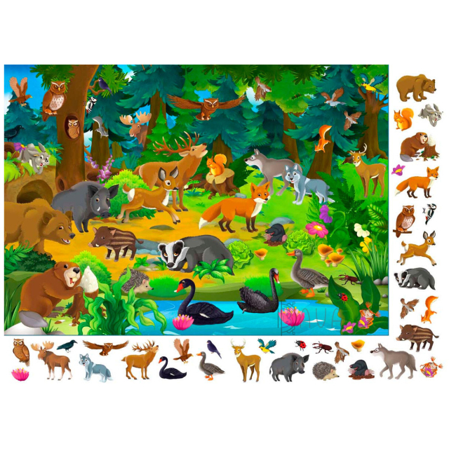 Книги-картинки для детей (2-6 лет) - Книжка-картонка «Великий віммельбух Тварини»  (9789669367860)#2