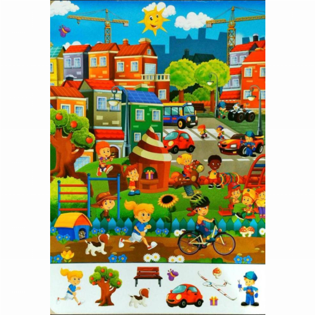 Книги-картинки для детей (2-6 лет) - Книжка-картонка «Великий віммельбух У місті»  (9789669367877)#2