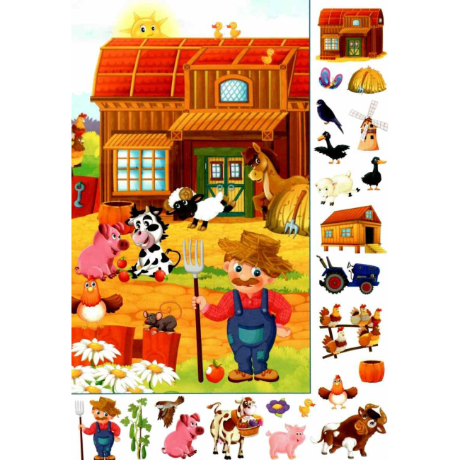 Книги-картинки для детей (2-6 лет) - Книжка-картонка «Великий віммельбух Ферма»  (9789669368157)#3