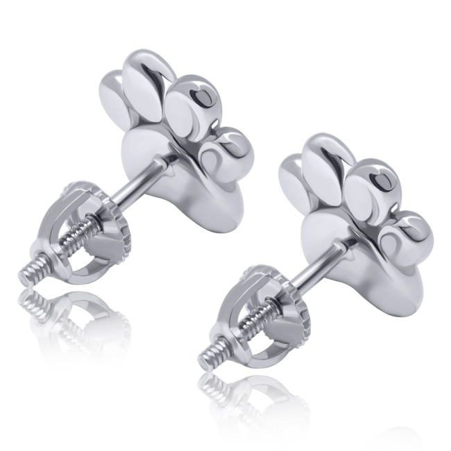 Ювелирные украшения - Серьги UmaUmi Лапка серебро красные (1062207297095)#2