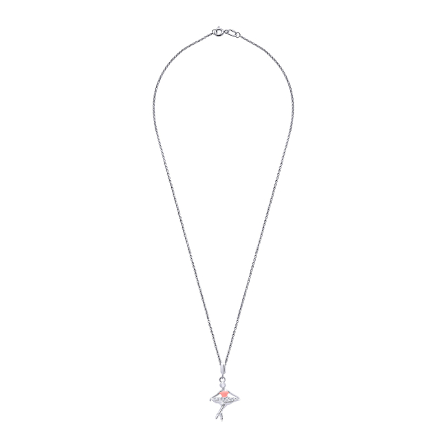 Ювелірні прикраси - Кулон UmaUmi Балерина рожевий (5664046385047)#3