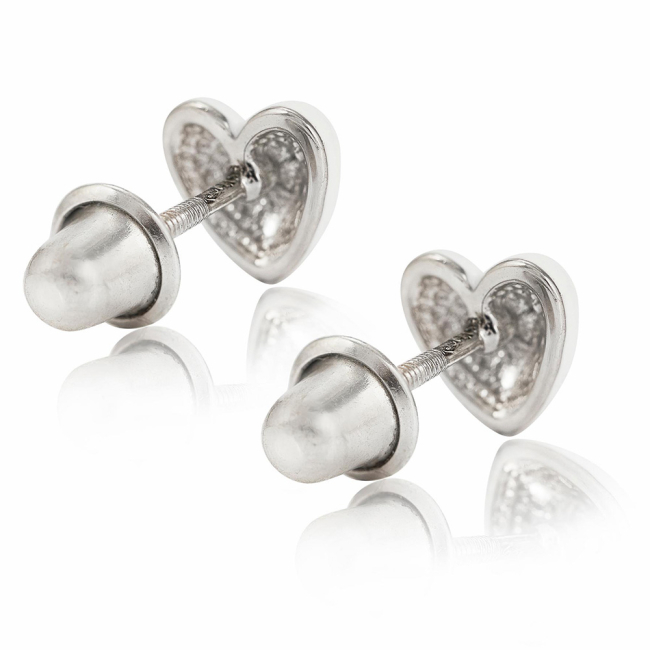 Ювелірні прикраси - Сережки UmaUmi Серце у серці срібло червоно-білі (5318431657997)#2