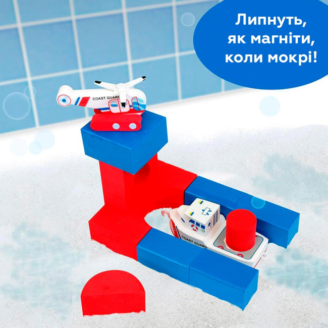 Іграшки для ванни - Набір для ванни Just think toys Берегова охорона Човен та гелікоптер (22091)#2