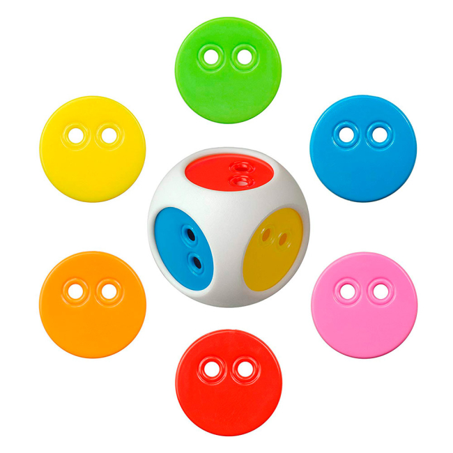 Настольные игры - Игровой набор  Moluk Билибо мини 6 цветов и кубик с чипами (43015)#3