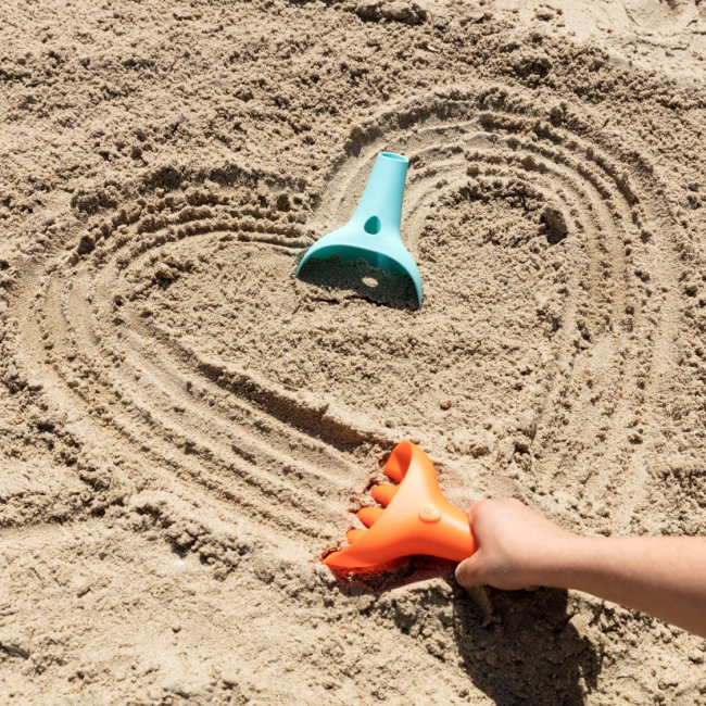 Наборы для песочницы - Игровой набор Quut Raki для песка и снега оранжевые грабельки (170723)#3