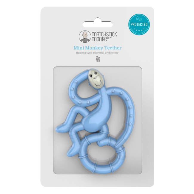 Погремушки, прорезыватели - Прорезыватель Matchstick Monkey Маленькая обезьянка голубой (MM-МMT-007)#3