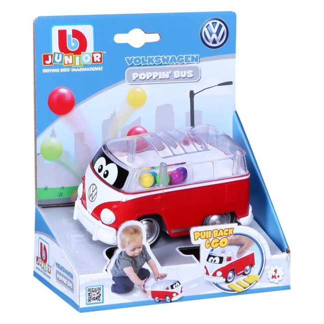 Машинки для малышей - Машинка Bb junior Volkswagen Samba Poppin bus красная (16-85109/16-85109 red)#4
