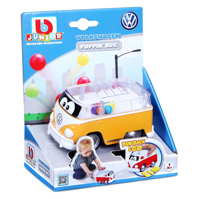 Машинки для малышей - Машинка Bb junior Volkswagen Samba Poppin bus желтая (16-85109/16-85109 yellow)#2