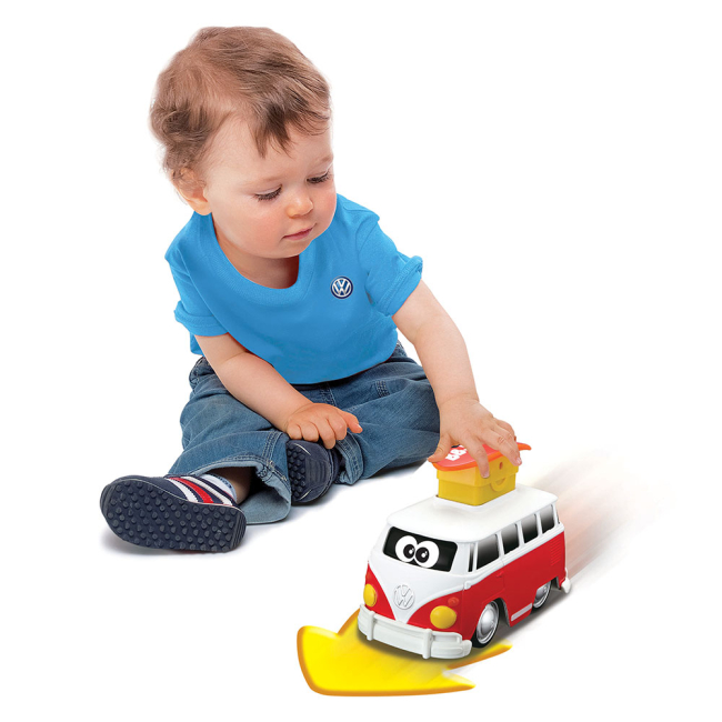 Машинки для малышей - Машинка Bb junior Volkswagen Samba Press and go красная (16-85110/16-85110 red)#5