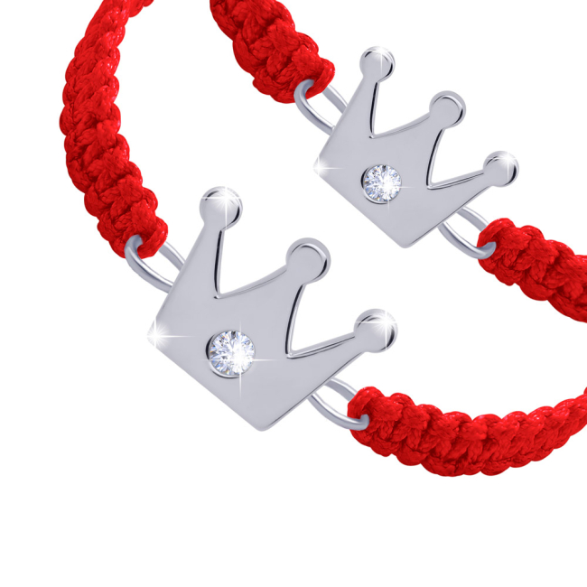 Ювелірні прикраси - Браслет плетений UmaUmi Корона Swarovski червоний (4115492969981)#3