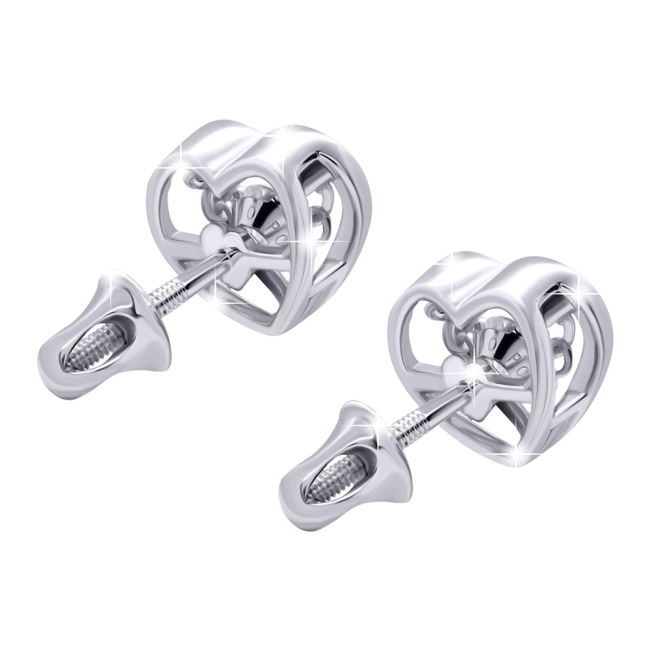 Ювелирные украшения - Серьги UmaUmi Сердце с танцующим камнем (4958780561821)#2