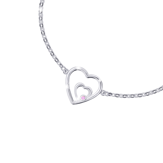 Ювелирные украшения - Браслет UmaUmi Сердце двойное белый (4960878320920)#2