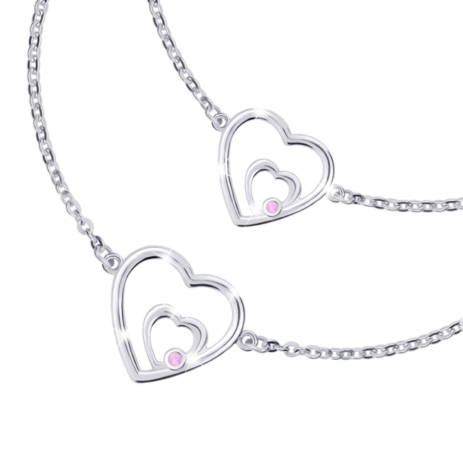 Ювелирные украшения - Браслет UmaUmi Сердце двойное белый (4960878320920)#3