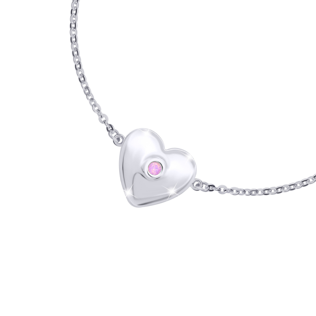 Ювелірні прикраси - Браслет UmaUmi Серце велике об'ємне рожевий (2442709835268)#2