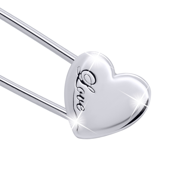 Ювелірні прикраси - Булавка UmaUmi Серце велике Love (3310196508455)#2