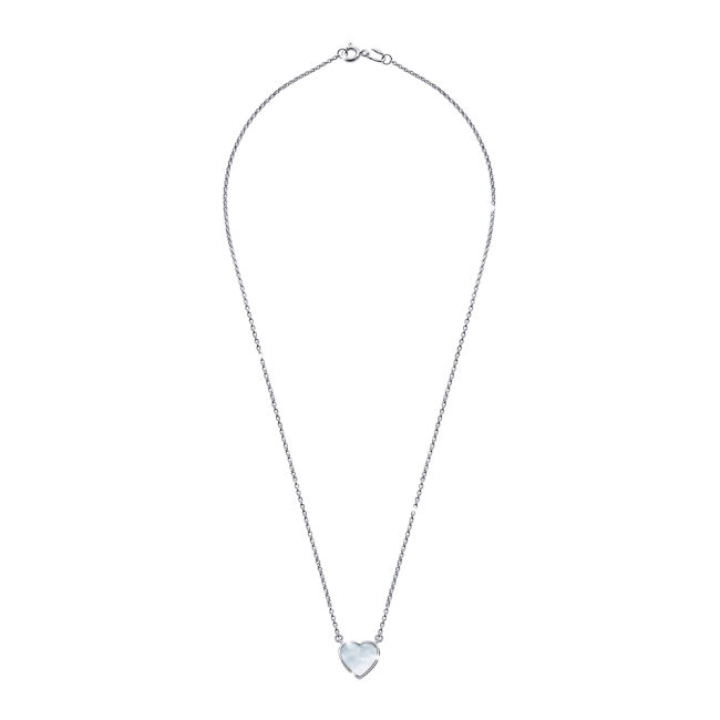 Ювелирные украшения - Колье UmaUmi Сердце большое с перламутром белое (7201224496720)#2