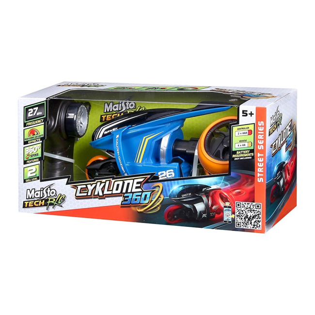 Радиоуправляемые модели - Игрушечный мотоцикл Maisto Cyclone 360 на радиоуправлении голубой (82066 blue)#3