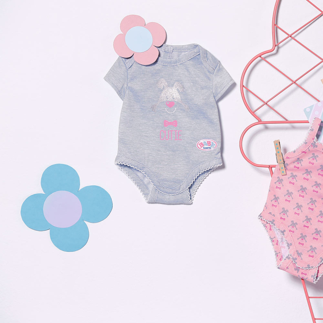 Одяг та аксесуари - Одяг для ляльки Baby Born Боді сірий (827536-1)#2