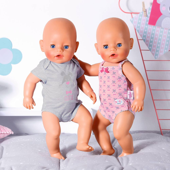 Одяг та аксесуари - Одяг для ляльки Baby Born Боді сірий (827536-1)#5