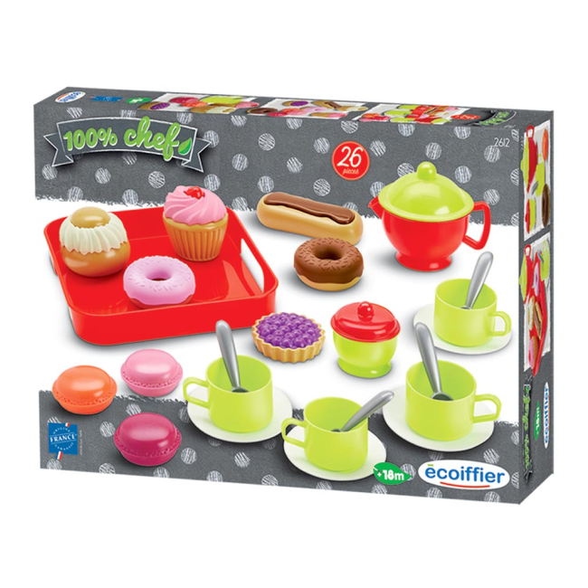 Детские кухни и бытовая техника - Набор Ecoiffier 100% Chef Чаепитие с пирожными (2612)#4
