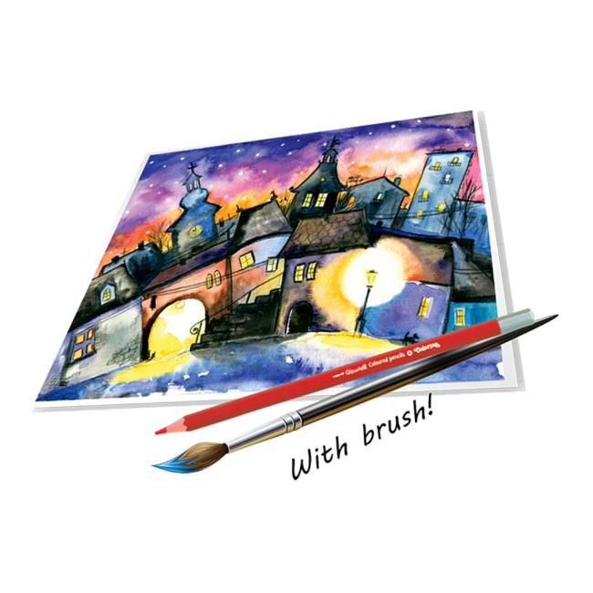 Канцтовары - Карандаши Colorino Акварельные 12 цветов с кисточкой (33039PTR)#2