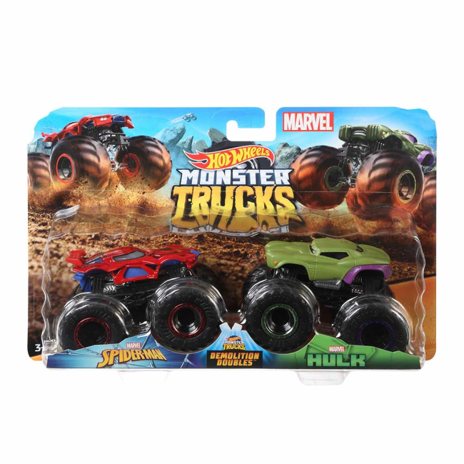 Автомоделі - Набір машинок Hot Wheels Monster trucks Червона і зелена (FYJ64/GBT68)#4