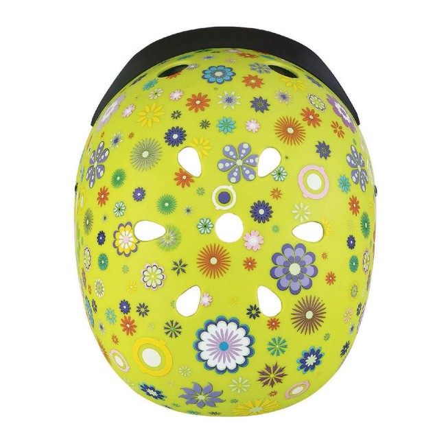 Захисне спорядження - Захисний шолом Globber Квіти зелений з ліхтариком  (507-106)#3