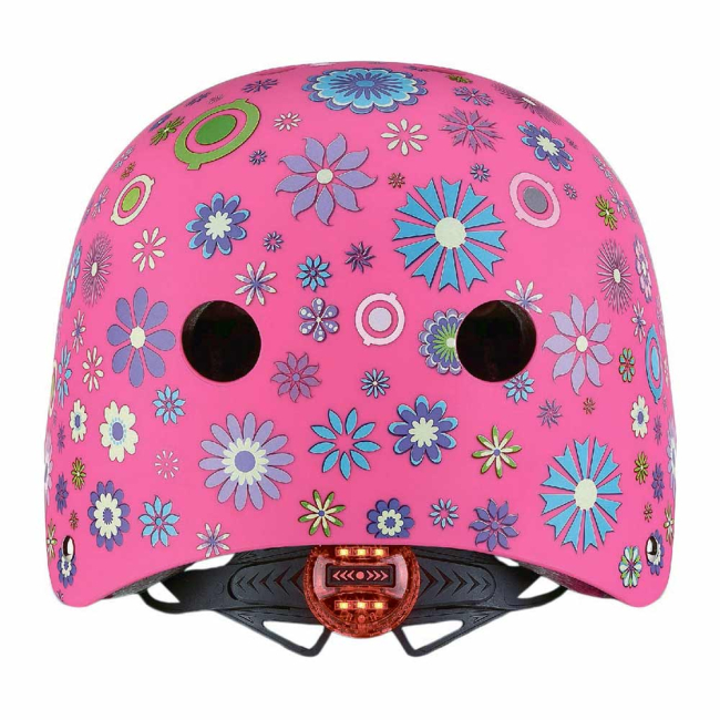 Защитное снаряжение - Защитный шлем Globber Цветы розовый с фонариком (507-110)#2