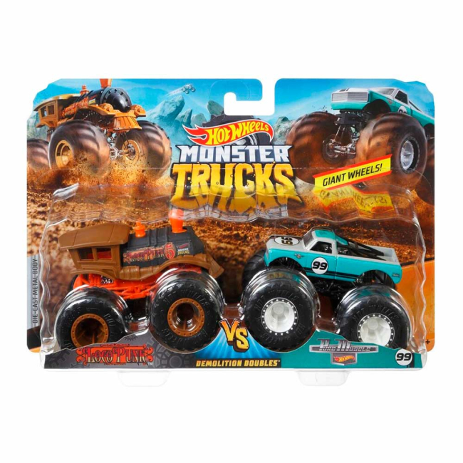 Автомоделі - Набір машинок Hot Wheels Monster Trucks Loco Punk vs Pure Muscle (FYJ64/FYJ66)#3