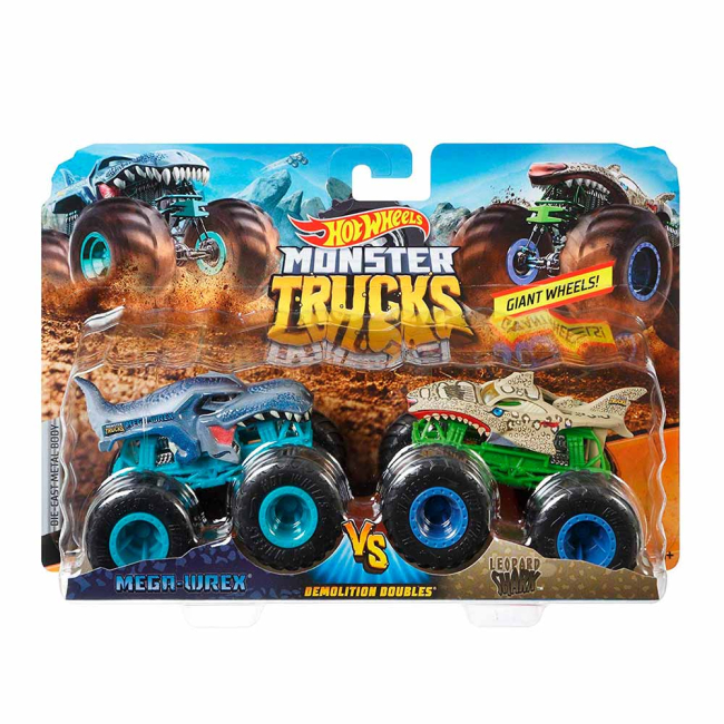 Автомоделі - Набір машинок Hot Wheels Monster Trucks Wrex vs Leopard Shark (FYJ64/FYJ65)#4