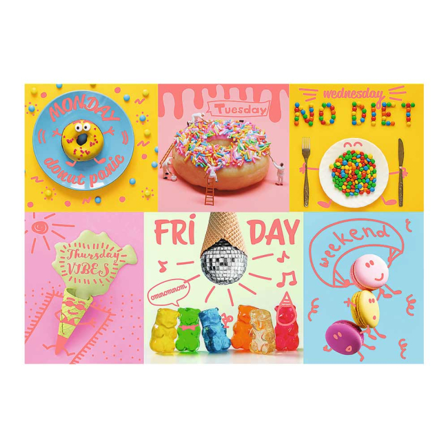 Пазлы - Пазлы Trefl Neon color line Сладкая неделя 1000 элементов (10580)#2