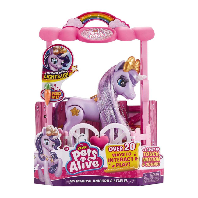 Фигурки животных - Интерактивная игрушка Pets alive Мой волшебный единорог фиолетовый (9502V)#5