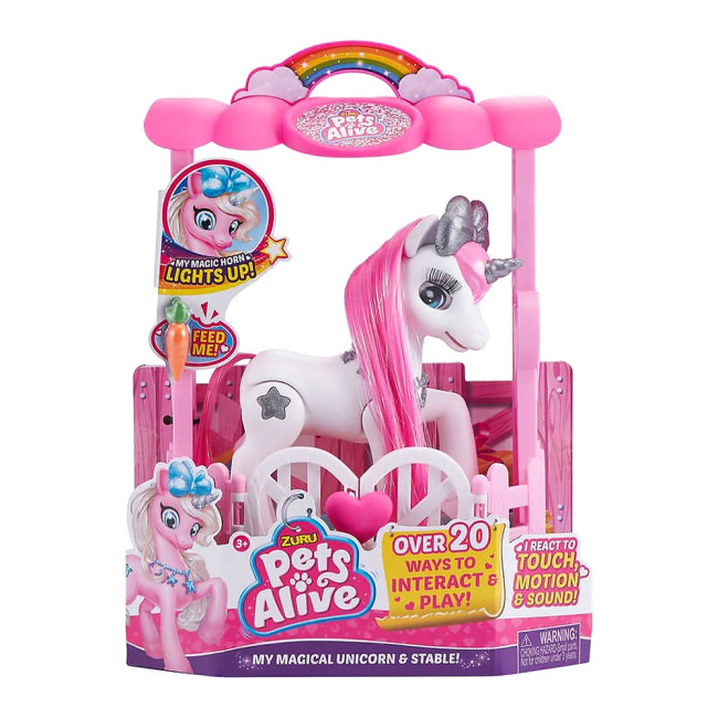 Фигурки животных - Интерактивная игрушка Pets alive Мой волшебный единорог белый (9502W)#5