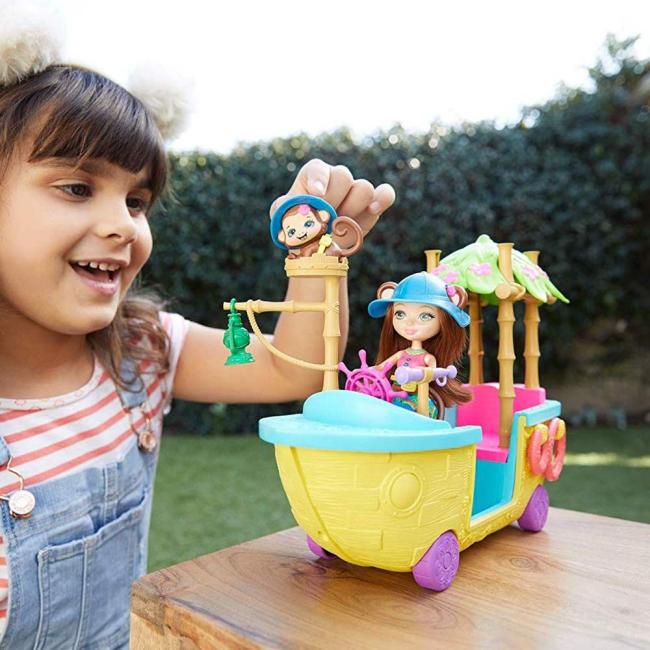 Куклы - Набор Enchantimals Лодка из Джунглолеса Обезьянки Мерит (GFN58)#5