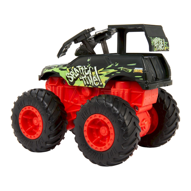 Транспорт и спецтехника - Машинка Hot Wheels Monster trucks Мощный удар черная 1:43 (GCF94/GCF96)#4