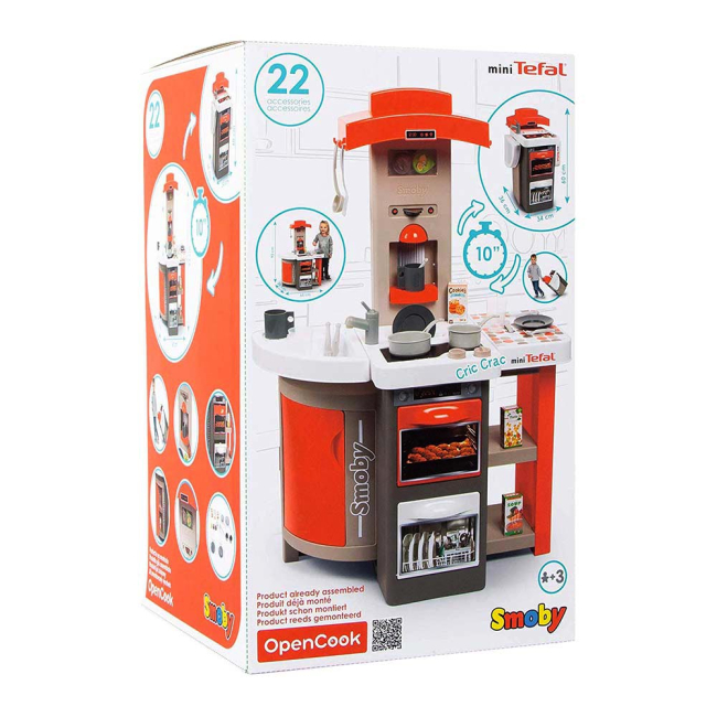 Детские кухни и бытовая техника - Игрушечная кухня Smoby Tefal Повар раскладная красная (312200)#3