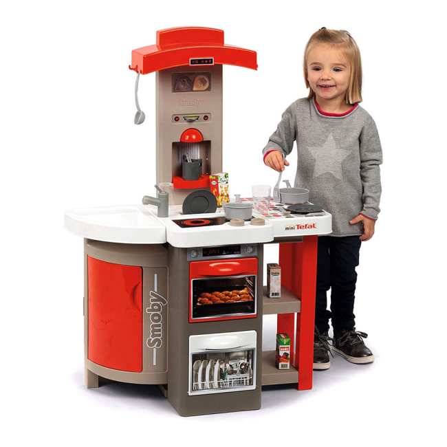 Детские кухни и бытовая техника - Игрушечная кухня Smoby Tefal Повар раскладная красная (312200)#4