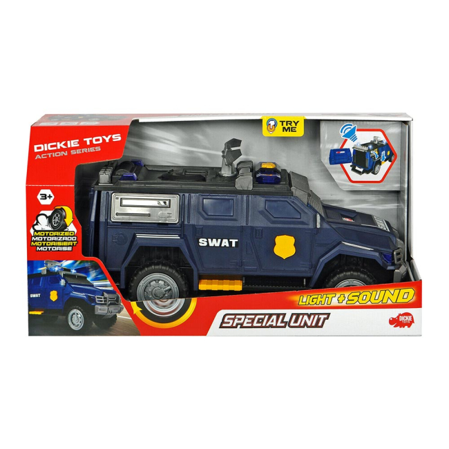 Транспорт и спецтехника - Машинка Dickie toys Action Подразделение особого назначения Swat со светом и звуком (3308374)#3