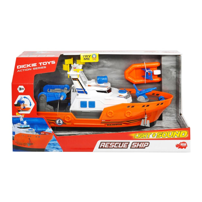 Транспорт и спецтехника - Набор Dickie toys Action Спасательный катер со шлюпкой водомет со светом и звуком (3308375)#3